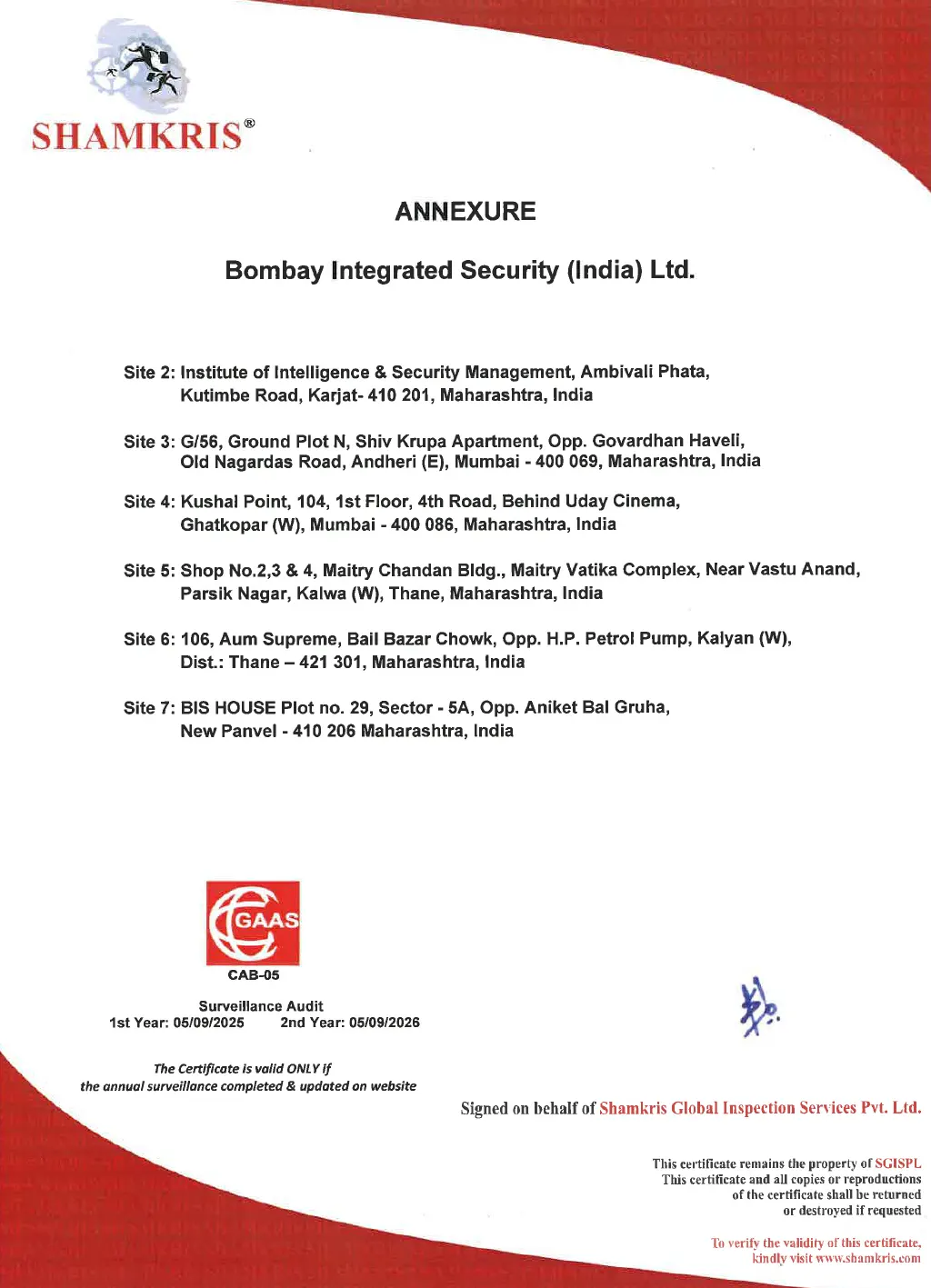 ISO Certificate